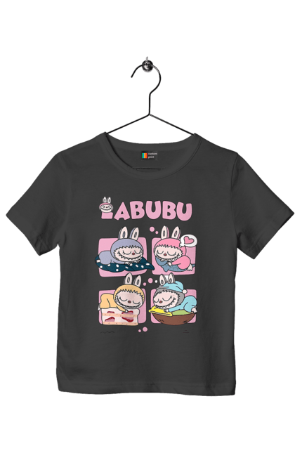 Футболка дитяча з принтом "Сон Labubu". Labubu, weird cute, іграшки, лабубу. 2070702