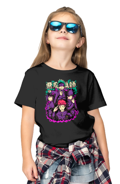 Children's t-shirt with prints Jujutsu Kaisen. Anime, dark fantasy, itadori, jujutsu kaisen, magic battle, manga, mystic, sukuna. 2070702