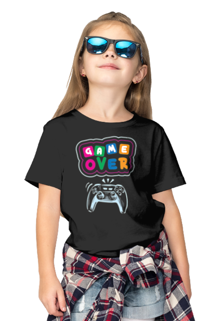 Children's t-shirt with prints Game over. End, game, game is over, game over, life, sadness. 2070702