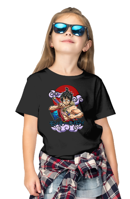 Children's t-shirt with prints One Piece Luffy. Anime, luffy, manga, monkey de luffy, one piece, pirates. 2070702