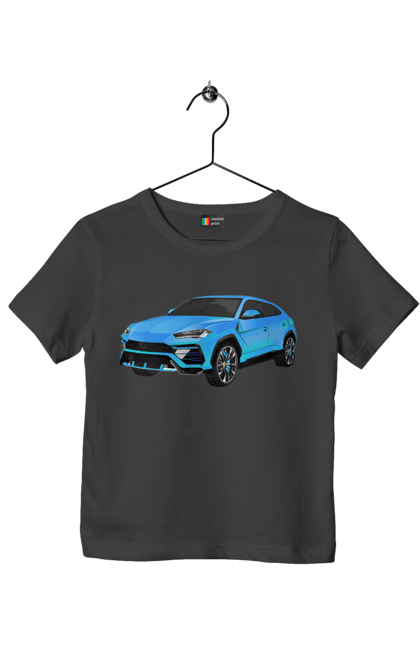 Футболка детская с принтом Ламборгини Урус. Автомобиль, ламборгини, ламборгини урус, урус. 2070702