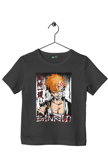 Футболка дитяча з принтом "Бліч Куросакі Ічіґо". Anime, bleach, ichigo kurosaki, manga, аніме, бліч, ічіго, куросакі ічіґо, манга. 2070702