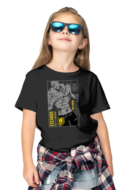 Children's t-shirt with prints Seven Deadly Sins Escanor. Adventures, anime, comedy, escanor, fantasy, manga, seven deadly sins. 2070702