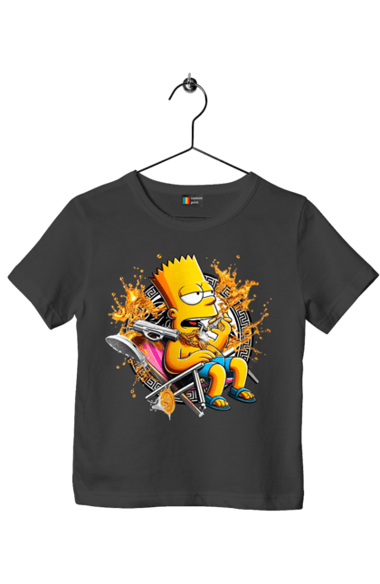 Children's t-shirt with prints Bart Simpson Versace. Bart, cartoon, serial, simpson, versace. 2070702