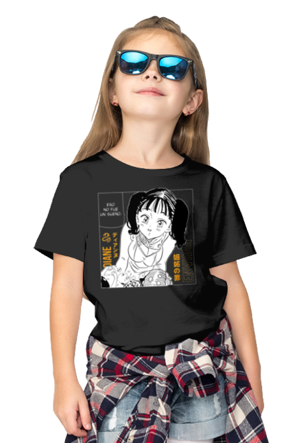 Children's t-shirt with prints Seven Deadly Sins Diane. Adventures, anime, comedy, diana, diane, fantasy, manga, seven deadly sins. 2070702