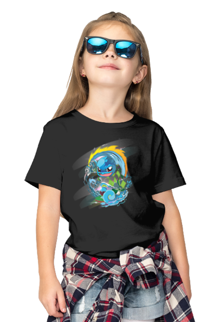 Children's t-shirt with prints Pokemon Squirtle. Anime, games, nintendo, pokemon, pokemon go, squirtle. 2070702