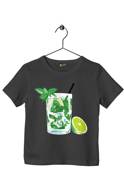 Футболка дитяча з принтом "Напій Мохіто І Лимон". Лимон, мохіто, напій. 2070702