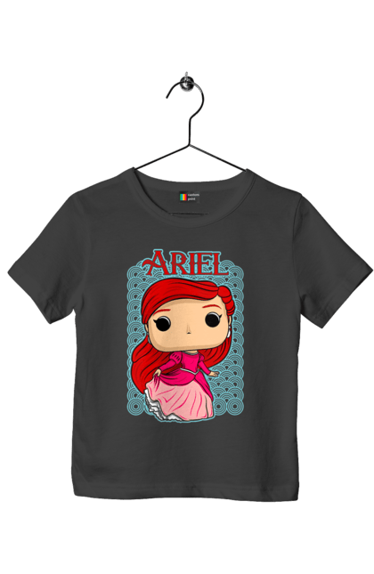 Футболка детская с принтом Ариэль. Ariel, little mermaid, ариэль, принцесса, русалочка, сказка. 2070702