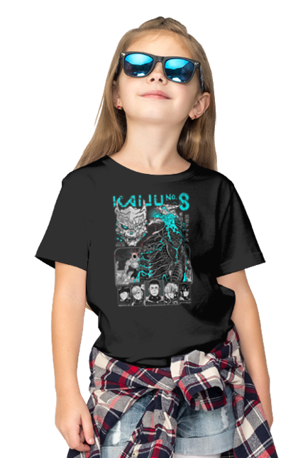 Children's t-shirt with prints Kaiju № 8 Kafka Hibino. Anime, hibino kafka, kafka hibino, kaiju, kaiju 8, kaiju 8, kaiju № 8, manga. 2070702