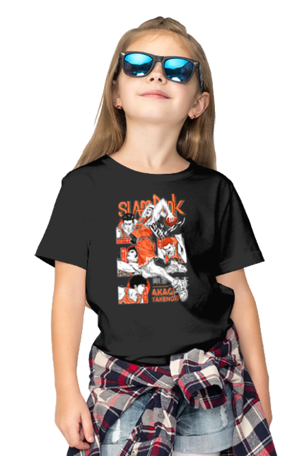 Children's t-shirt with prints Slam Dunk Takenori Akagi. Anime, basketball, comedy, manga, school, shonen, slam dunk, sports anime, takenori akagi. 2070702