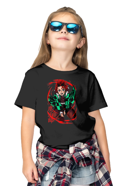 Children's t-shirt with prints Demon Slayer Tanjiro. Anime, demon slayer, kamado tanjiro, manga, tanjiro. 2070702