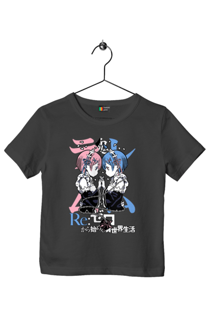 Футболка дитяча з принтом "Re:Zero". Anime, manga, ram, re:zero, rem, аніме, драма, манга, рам, рем. 2070702