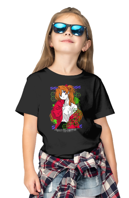 Children's t-shirt with prints Evangelion Asuka. Anime, asuka, asuka langley sorry, eva 02, evangelion, eve, kaoru, manga, ray, shinji. 2070702