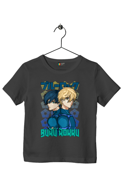 Children's t-shirt with prints Blue Lock. Anime, blue lock, blue prison, manga, sport, sports anime. 2070702