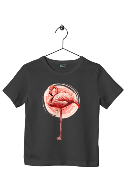Футболка дитяча з принтом "Фламінго Арт". Рожеве фламінго, тварина, фламінго. 2070702