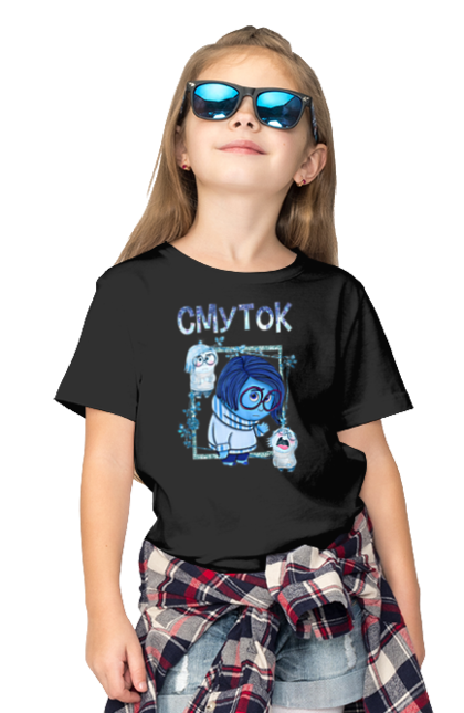 Children's t-shirt with prints Inside Out Sadness. Cartoon, emotions, inside out, pixar, sadness. 2070702