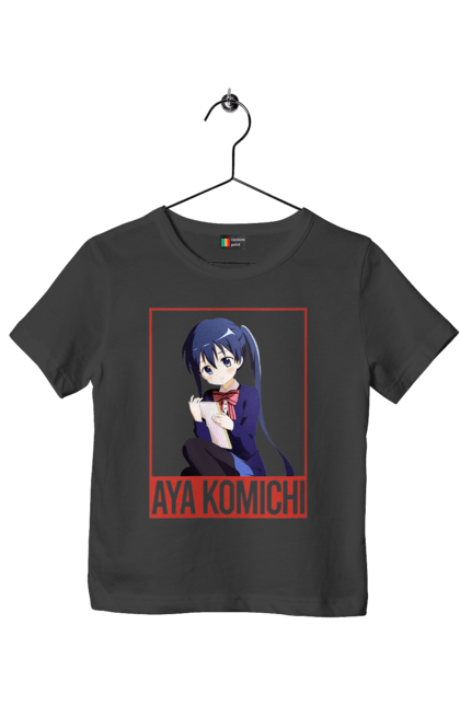 Children's t-shirt with prints Kiniro Mosaic Aya Komichi. Anime, aya komichi, gold mosaic, kiniro mosaic, kinmoza, manga. 2070702