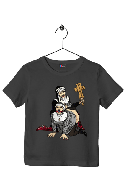 Футболка дитяча з принтом "Монашки БДСМ". Бдсм, крута, модна, молодіжна, плескає по дупі, рок, рольові ігри, черниці бдсм, черницю, черниця. 2070702