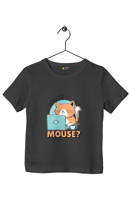 Футболка дитяча з принтом "Де миша?". Angular, c, css, html, it, javascript, jquery, php, python, react, svelt, vue, айтишник, айті, гумор, код, кодувати, прогер, програміст, програмісти, ти ж, ти ж програміст, тиж програміст. 2070702