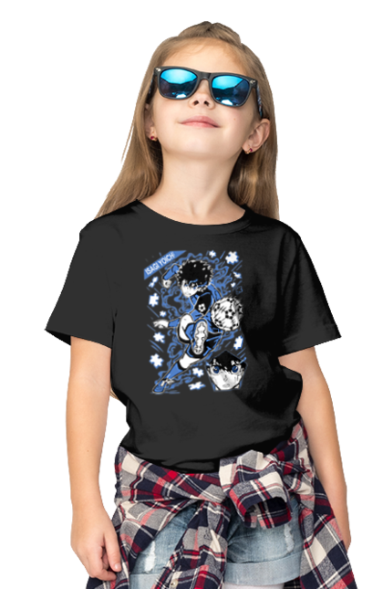 Children's t-shirt with prints Blue Lock Isagi Yoichi. Anime, blue lock, blue prison, manga, sport, sports anime, yoichi isagi. 2070702