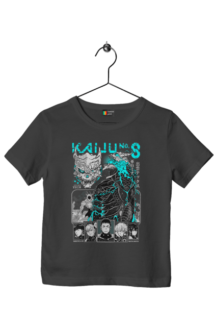 Children's t-shirt with prints Kaiju № 8 Kafka Hibino. Anime, hibino kafka, kafka hibino, kaiju, kaiju 8, kaiju 8, kaiju № 8, manga. 2070702