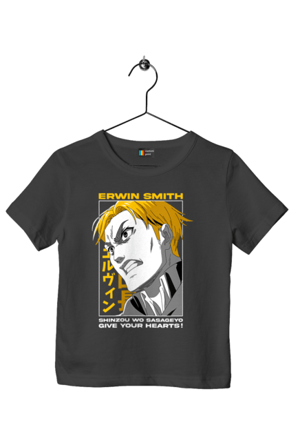 Children's t-shirt with prints Attack on Titan Erwin. Anime, attack on titan, erwin, erwin smith, manga, shingeki no kyojin, survey corps. 2070702