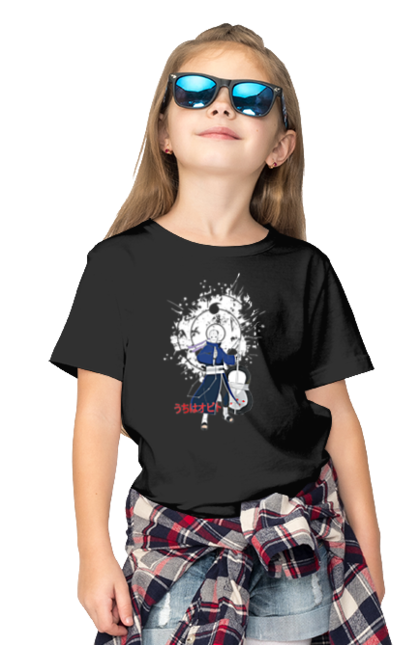 Children's t-shirt with prints Naruto Obito Uchiha. Anime, character, manga, naruto, ninja, obito, obito uchiha, tv series, uchiha. 2070702