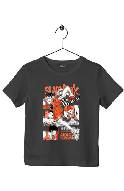 Children's t-shirt with prints Slam Dunk Takenori Akagi. Anime, basketball, comedy, manga, school, shonen, slam dunk, sports anime, takenori akagi. 2070702