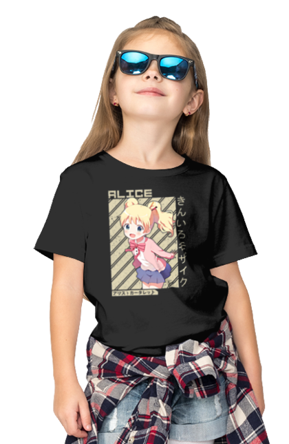 Children's t-shirt with prints Kiniro Mosaic Alice Cartelet. Alice, alice cartelet, anime, gold mosaic, kiniro mosaic, kinmoza, manga. 2070702