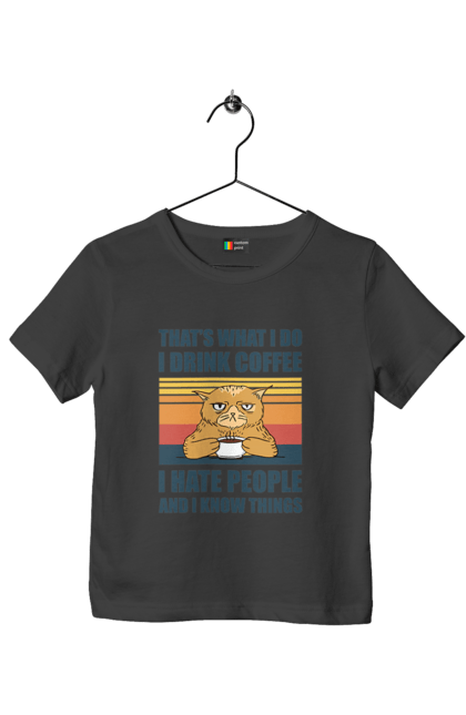 Футболка дитяча з принтом "Невдоволений кіт". Angular, c, css, html, it, javascript, jquery, php, python, react, svelt, vue, айтишник, айті, гумор, код, кодувати, прогер, програміст, програмісти, ти ж, ти ж програміст, тиж програміст. 2070702