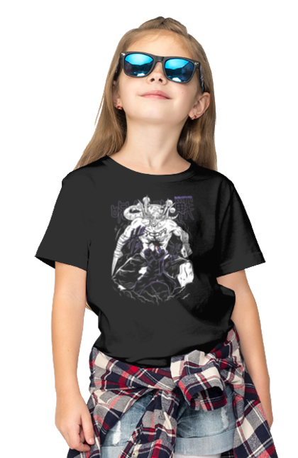 Children's t-shirt with prints Jujutsu Kaisen Megumi. Anime, dark fantasy, fushiguro, fushiguro megumi, jujutsu kaisen, magic battle, manga, megumi, mystic. 2070702