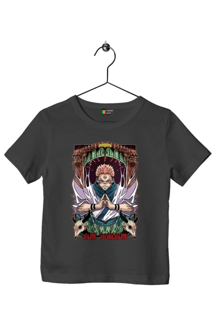 Футболка детская с принтом Магическая битва Сукуна. Anime, jujutsu kaisen, manga, sukuna, аниме, магическая битва, манга, мистика, сукуна, тёмное фэнтези. 2070702