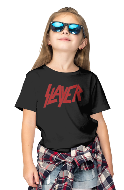 Футболка дитяча з принтом "Slayer". Slayer, грув метал, група, метал група, музика, ню метал, спід метал, треш метал, череп. 2070702