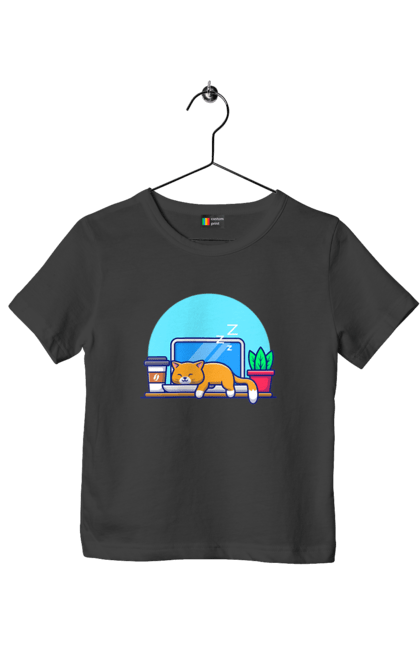 Футболка дитяча з принтом "Кіт програміст". Angular, c, css, html, it, javascript, jquery, php, python, react, svelt, vue, айтишник, айті, гумор, код, кодувати, прогер, програміст, програмісти, ти ж, ти ж програміст, тиж програміст. 2070702