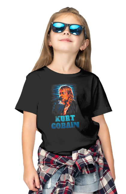 Children's t-shirt with prints Kurt Cobain. Cobain, group, kurt, kurt cobain, music, nirvana, rock. 2070702