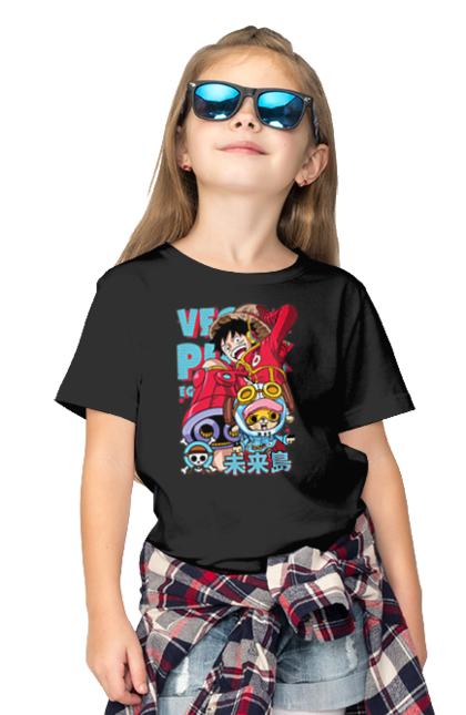 Children's t-shirt with prints One Piece Luffy. Anime, luffy, manga, monkey de luffy, one piece, pirates. 2070702