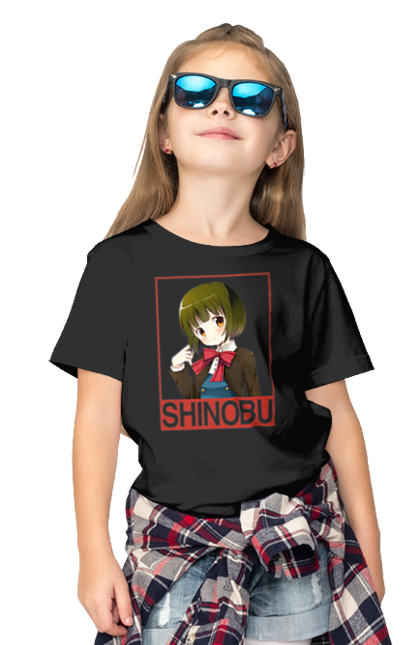 Children's t-shirt with prints Kiniro Mosaic Shinobu Omiya. Anime, gold mosaic, kiniro mosaic, kinmoza, manga, shinobu, shinobu omiya. 2070702