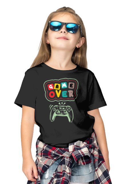 Children's t-shirt with prints Game over (2). End, game, game is over, game over, life, sadness. 2070702