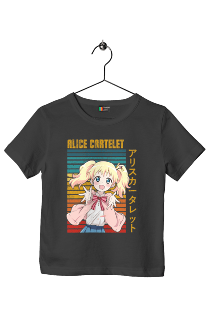 Children's t-shirt with prints Kiniro Mosaic Alice Cartelet. Alice, alice cartelet, anime, gold mosaic, kiniro mosaic, kinmoza, manga. 2070702