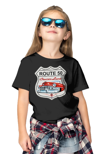 Футболка дитяча з принтом "Route 50". Байк, байкер, байкер клуб, брат, брати, брутал, гарячий асфальт, гарячий кінь, гарячий стрижень, дорога 50, дорога 66, дорога 80, дороги америки, дороги україни, жага швидкості, клуб байкерів, мотоцикл, мотоцикліст, справжній чоловік, чувак, швидкість. 2070702