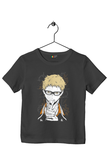 Футболка дитяча з принтом "Волейбол!! Кей Цукішіма". Anime, haikyu, kei tsukishima, manga, tsukishima, аніме, волейбол, кей цукішіма, манга, цукішіма. 2070702