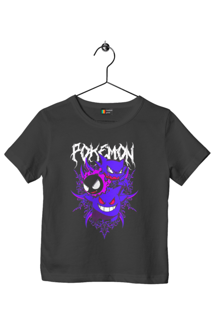 Children's t-shirt with prints Pokemon Gengar. Anime, fushigibana, games, gengar, nintendo, pokemon, pokemon go. 2070702