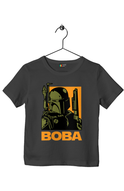 Футболка детская с принтом Боба Фетт. Boba fett, боба фетт, звездные войны, клон, охотник за головами. 2070702