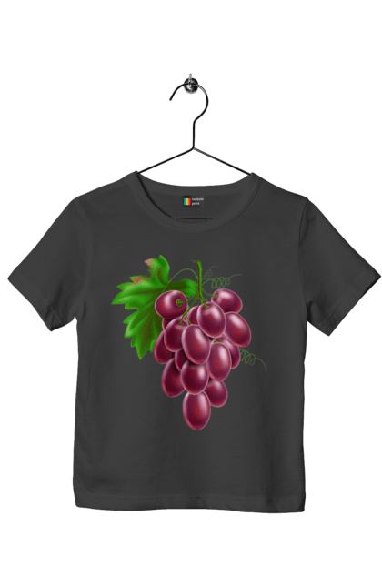 Футболка дитяча з принтом "Виноград". Виноград, фрукт. 2070702