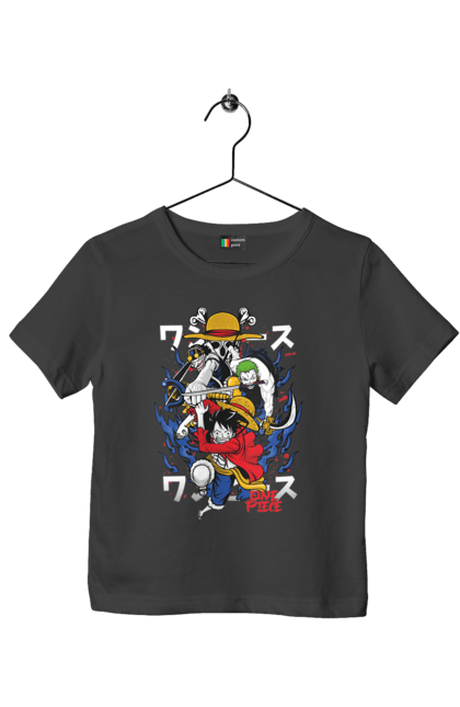 Children's t-shirt with prints One Piece Luffy. Anime, luffy, manga, monkey de luffy, one piece, pirates. 2070702