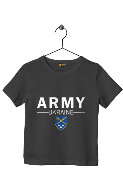 Футболка дитяча з принтом "ARMY UKRAINE". Army ukraine, емблема генштабу, залужний. 2070702