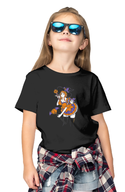 Children's t-shirt with prints One Piece Nami. Anime, cat burglar, manga, nami, one piece, straw hat pirates. 2070702