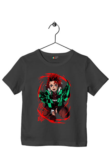 Children's t-shirt with prints Demon Slayer Tanjiro. Anime, demon slayer, kamado tanjiro, manga, tanjiro. 2070702