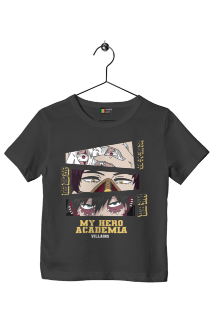 Children's t-shirt with prints My Hero Academia League of Villains. Anime, dabi, kai, league of villains, manga, my hero academia, my hero academy, tomura. 2070702