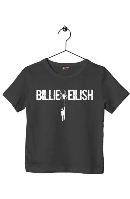 Футболка дитяча з принтом "Біллі Айліш". Біллі айліш, логотип біллі айліш, принт біллі айліш, співачка біллі айліш. 2070702